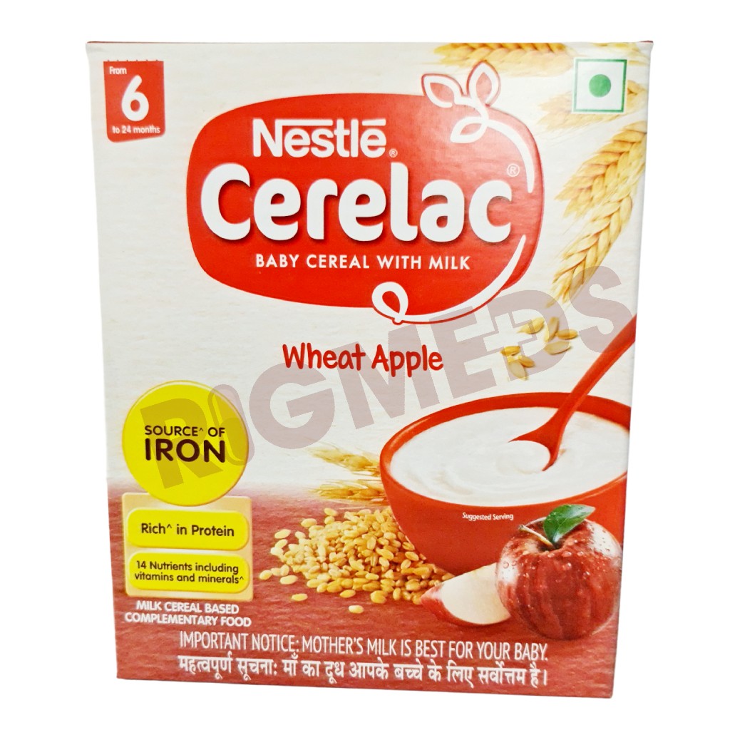 Nestle Cerelac Baby Cereal With Milk Wheat Apple From 6 To 24 Months Refill Pack (300 Gm)