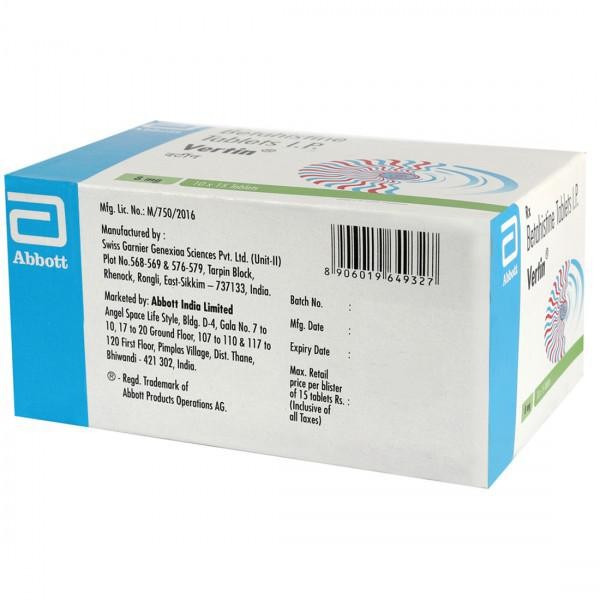 Vertin 8Mg Tablet