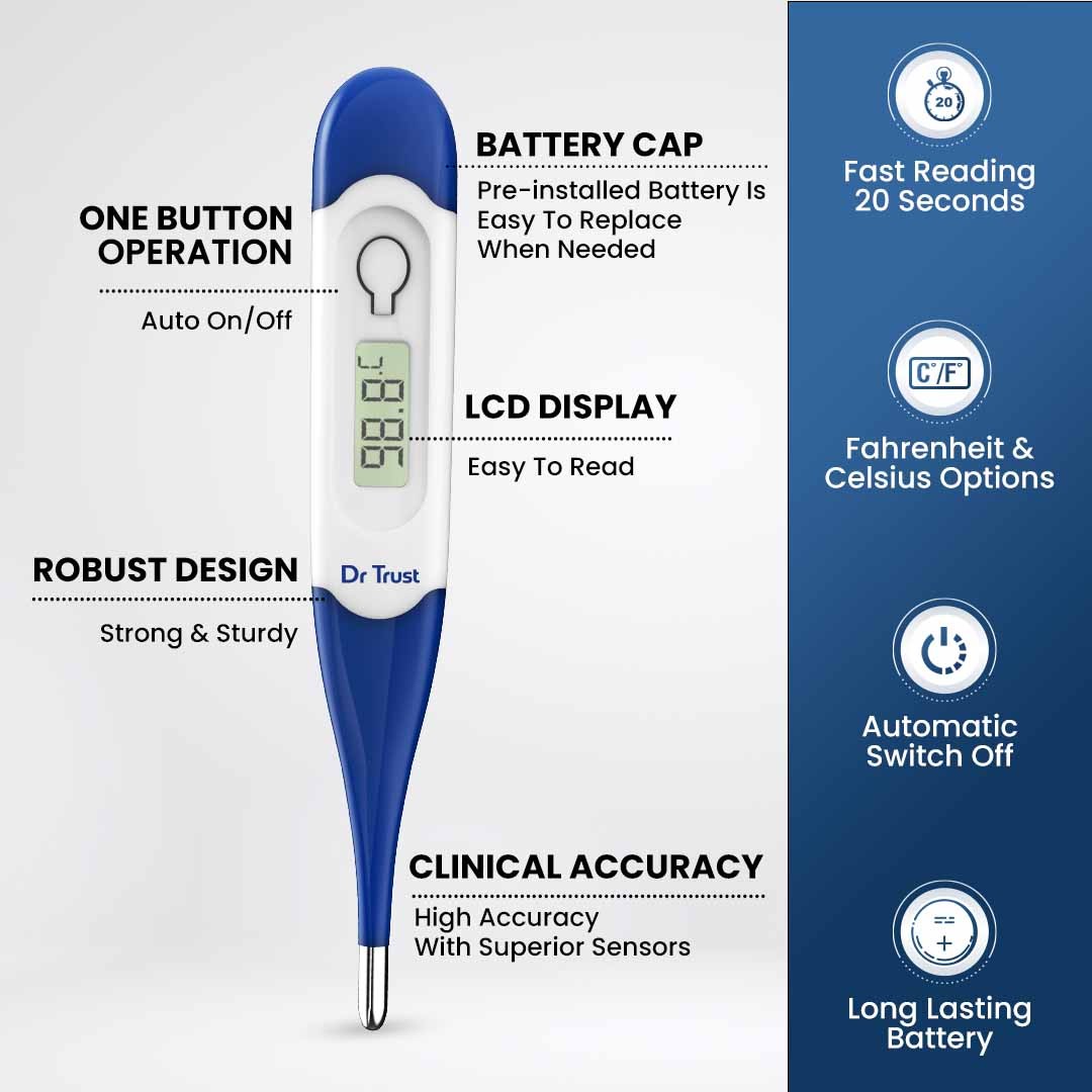 Dr Trust USA Flexible Tip Digital Thermometer 604