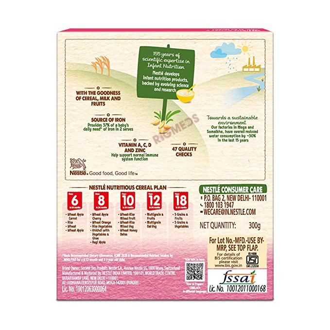 Nestle Cerelac Baby Cereal with Milk 10 Months Plus Wheat Rice Mix Fruit (300 Gm)