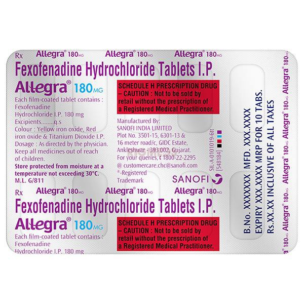 Allegra 180mg Tablet
