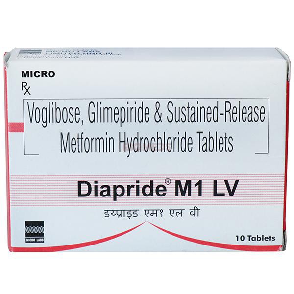 Diapride M1 LV 1mg/500mg/0.2mg Tablet SR