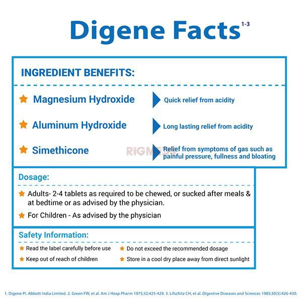 Digene Acidity & Gas Relief Tablet Orange