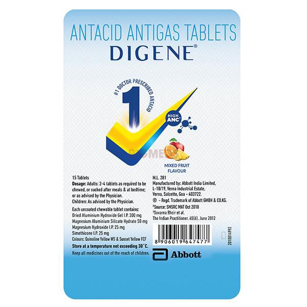 Digene Acidity & Gas Relief Tablet Mixed Fruit