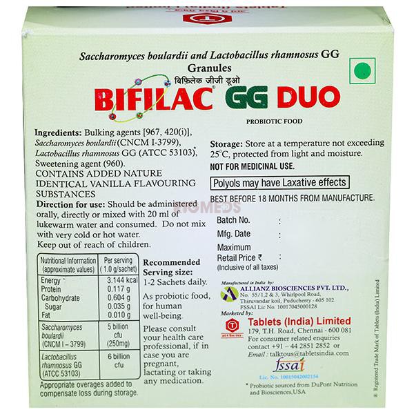 Bifilac GG Duo Sachet Vanilla