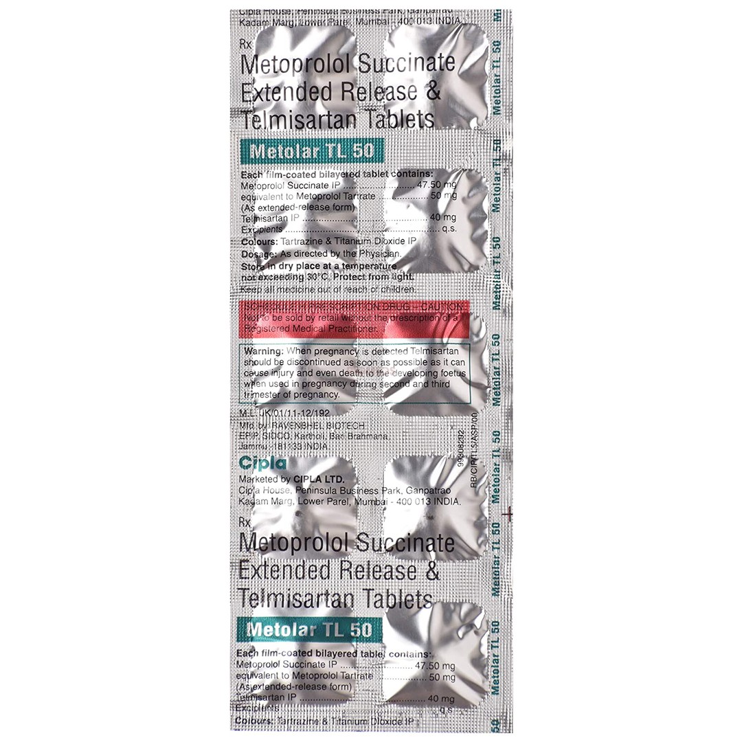Metolar TL 50 Tablet