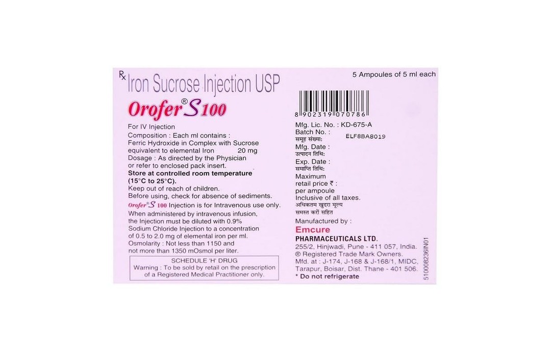 Orofer S 100 Injection