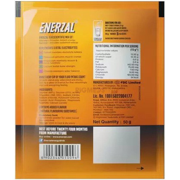 Enerzal Energy Drink Powder Orange (50 Gm)