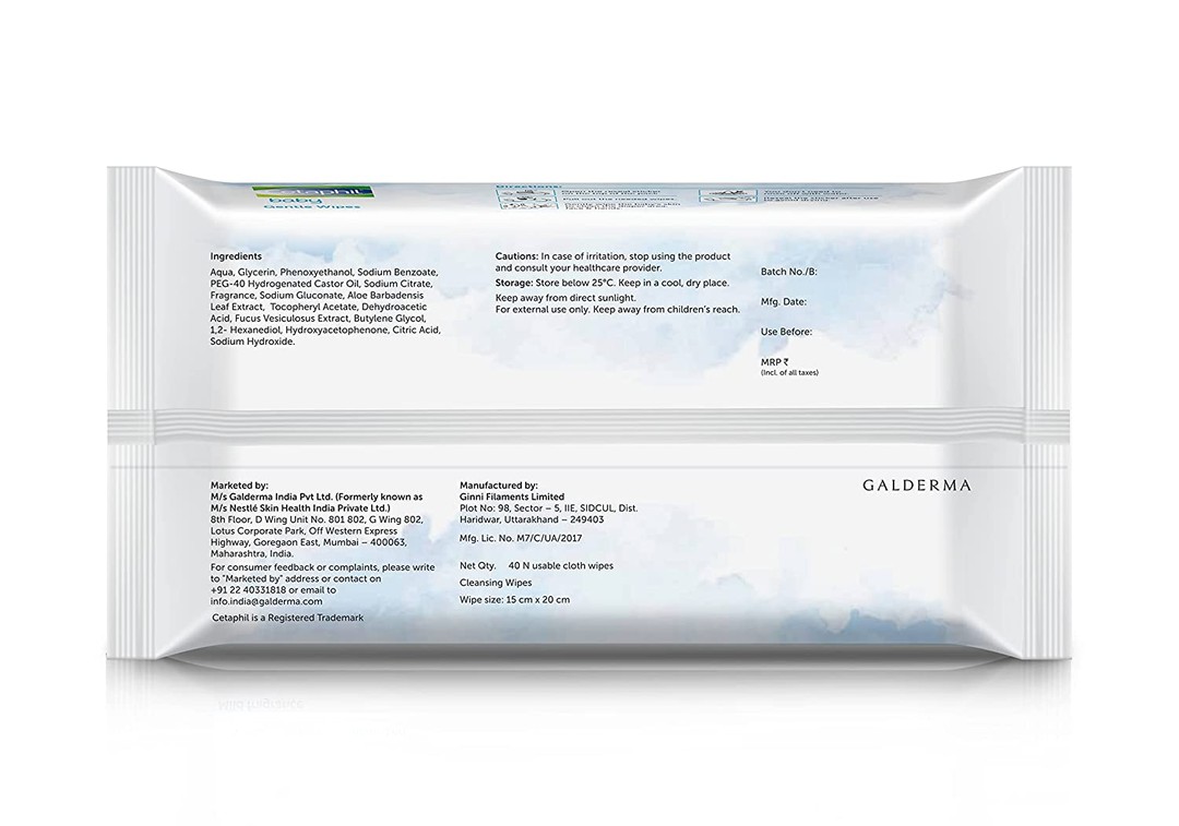 Cetaphil Baby Gentle Wipes (40 Wipes)