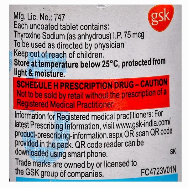 Eltroxin 75Mcg Tablet