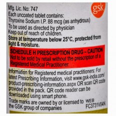 Eltroxin 88Mcg Tablet