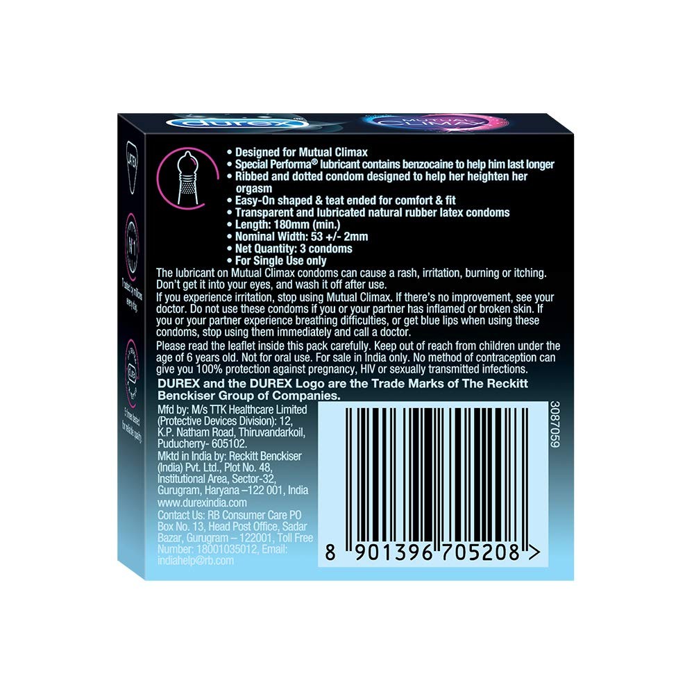 Durex Mutual Climax - 3 Condoms (Pack of 1)